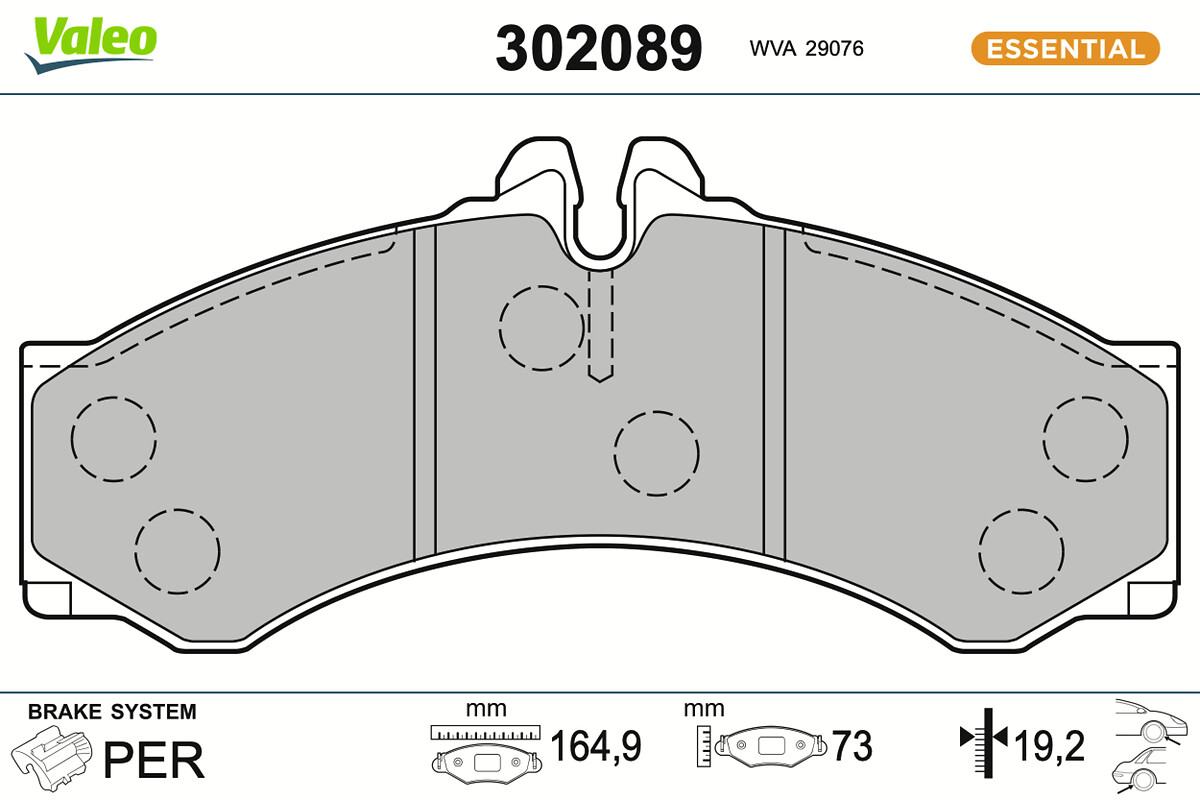 Jeu de 4 plaquettes de frein VALEO ref. 302089